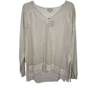 NWT Lucky Brand Layered Metallic Sweater